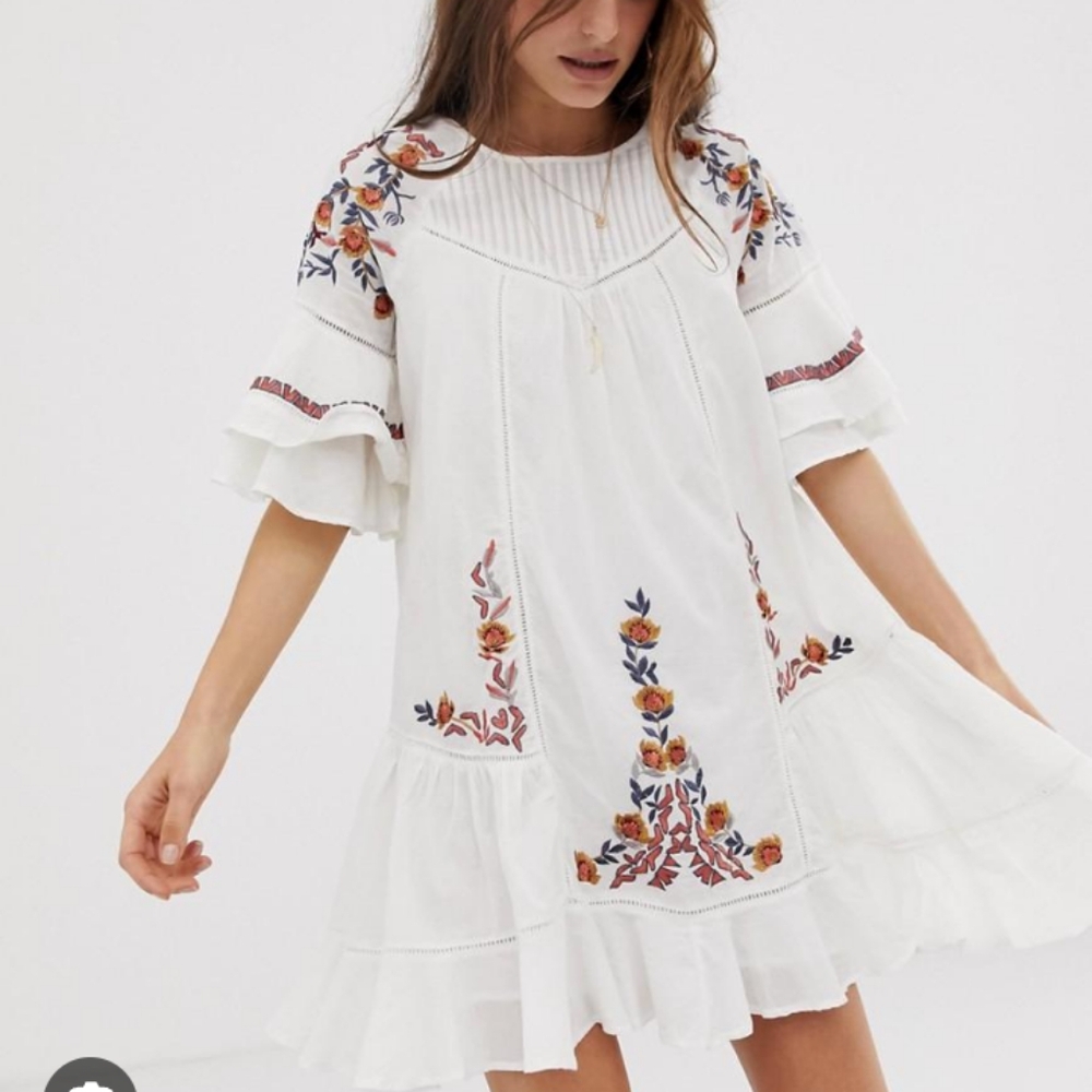 Free People White Embellished Ruffled Maxi Sundress - Picture 8 of 8